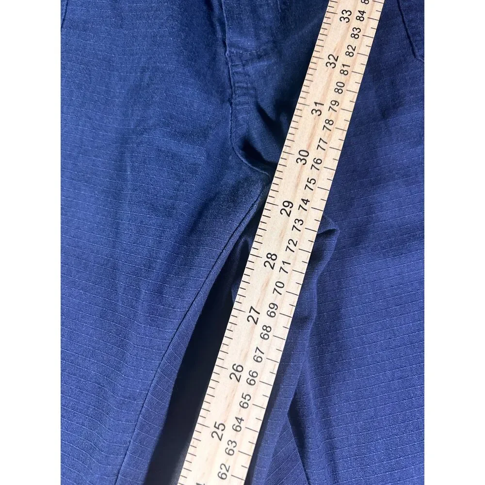 Vintage Carhartt Ripstop Cargo Pants Blue Workwear Scrub Utility Straight Leg